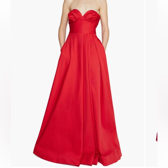 Elegant Strapless Red Dress. Never worn - Picture 8 of 13